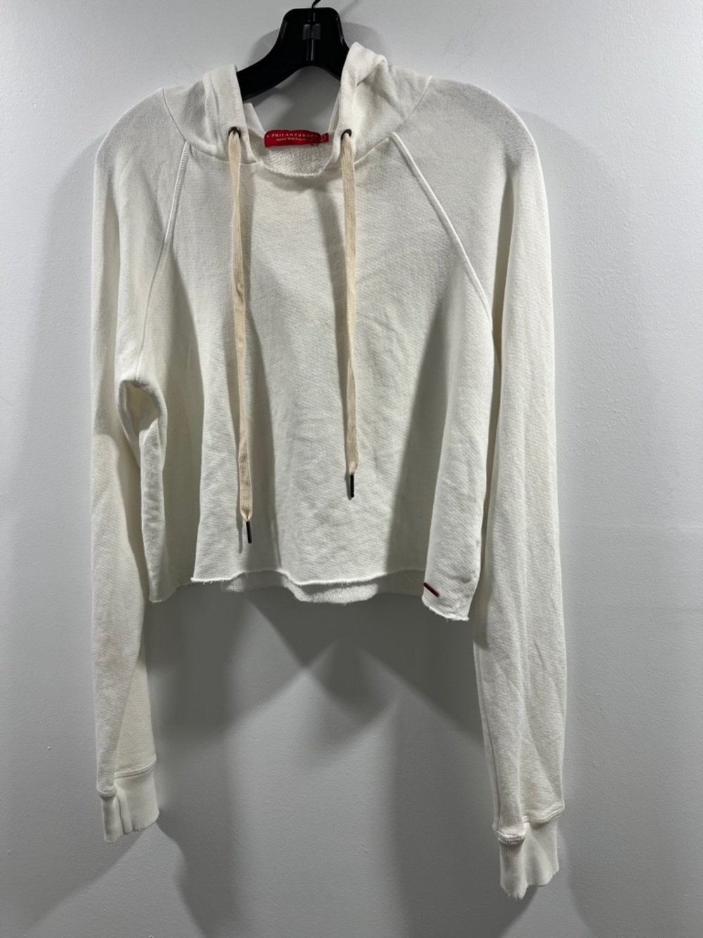 Philanthropy Cream Cropped Hoodie - Lightweight Pullover Like New, Never Worn